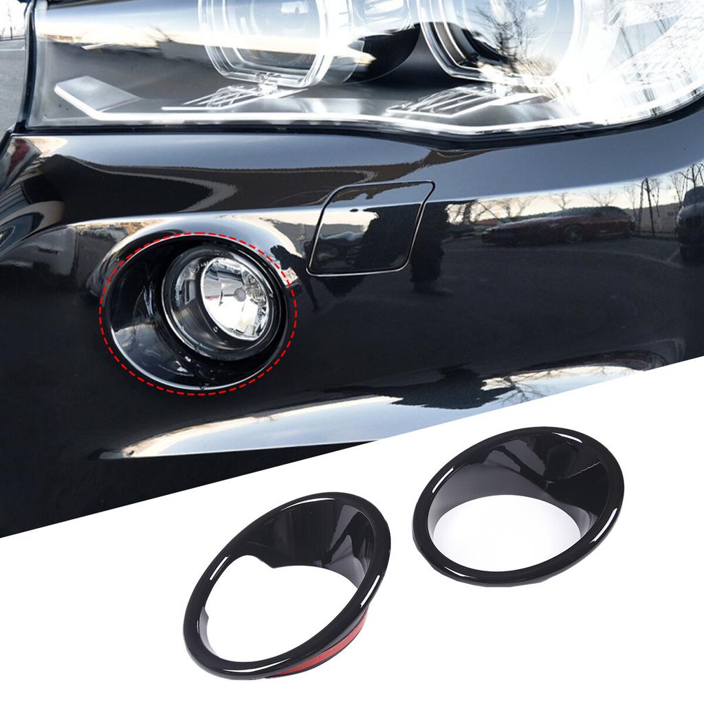 Gloss Black Front Fog Light Lamp Cover Ring Trim for BMW X5 F15 2014-2018