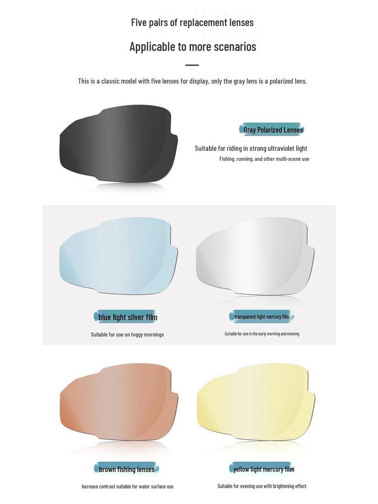 ROCKBROS Classic Polarized Cycling Glasses for Men & Women, Outdoor Sports with Myopia Frame 0089