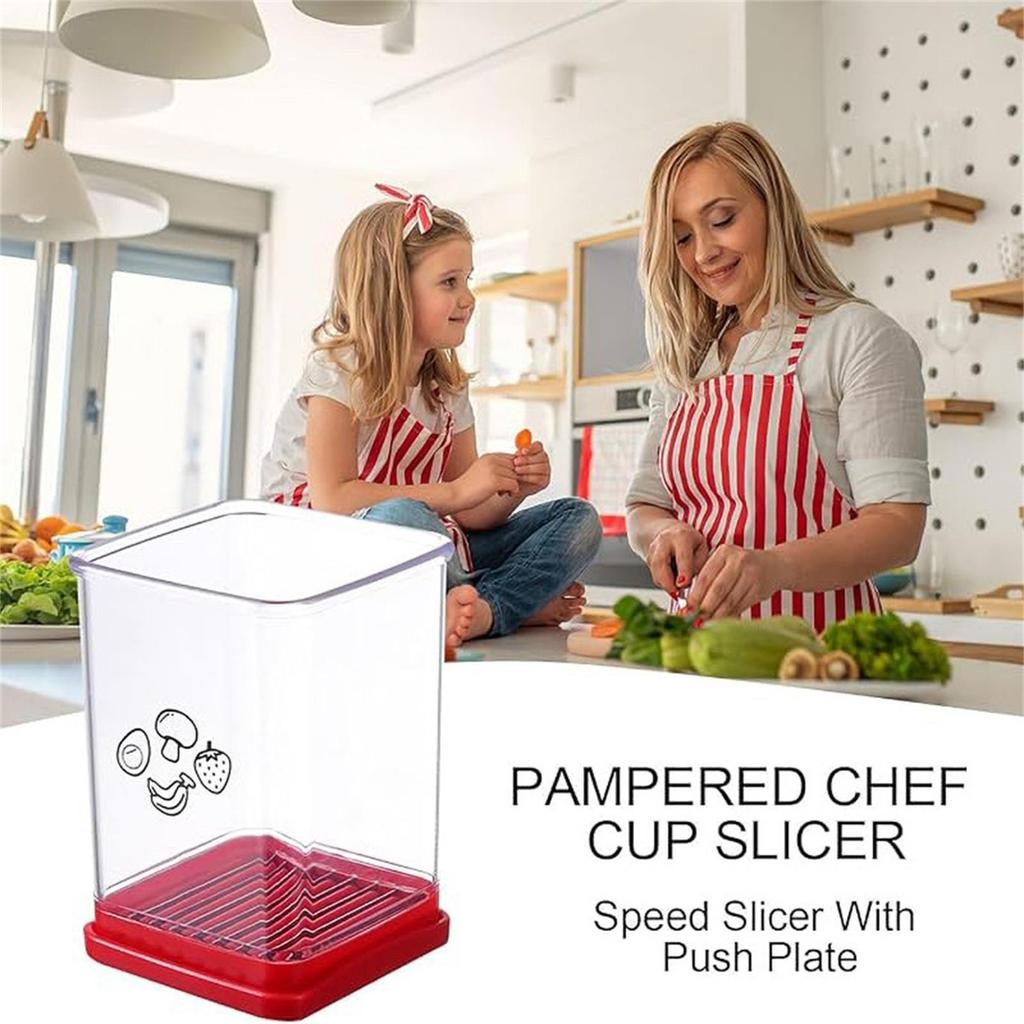 Fruit And Vegetable Speed Slicers With Push Plate, Fruit Slicers Cup, Egg Slicers, Stainless Steel Fruit Cutter Kitchen Portable Slicing Tool