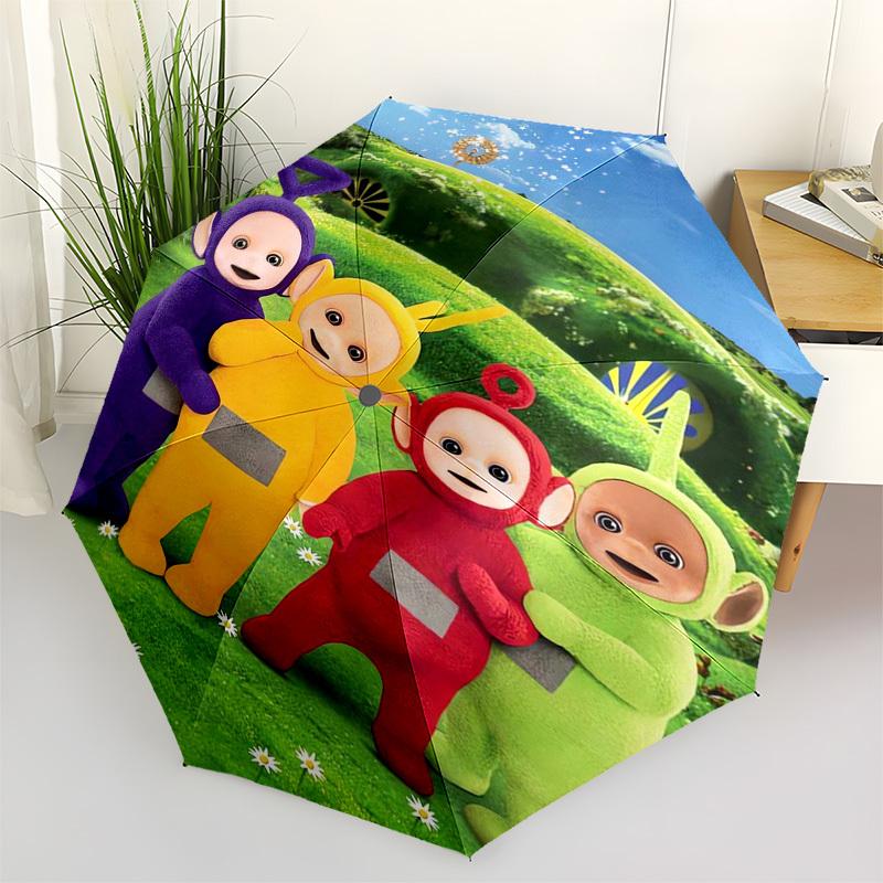 

Teletubbies, Outdoor Themed Automatic Opening and Closing Umbrella, Compact Travel Umbrella, Lightweight and Portable, Suitable for Beach Co