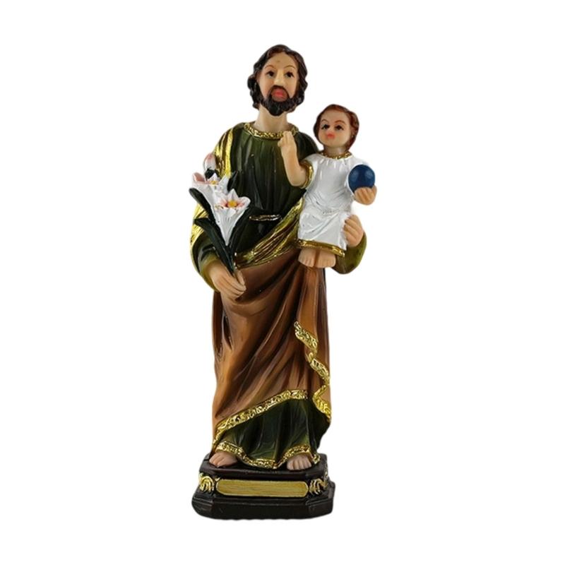 Sacred Mother Marys With Child Statue Resin Catholic Figurine Light Design For Christian Faithful Collectors Family
