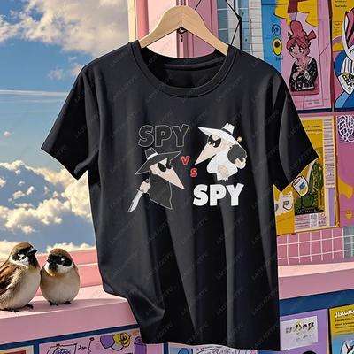 Spy Vs Spy Graphic Print Tees Men Women High Quality Cotton Oneck Short Sleeve Summer Fashion Casual Harajuku TShirts Clothing