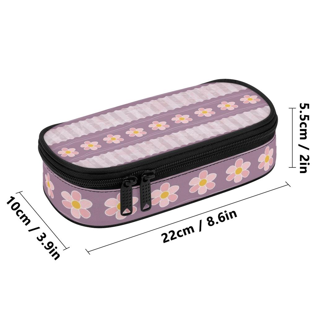 Pencil Case Compact Shape 300D Polyester Smooth Zipper with Main Pocket Mesh Layer and Removable Pen Divider for Boys Girls
