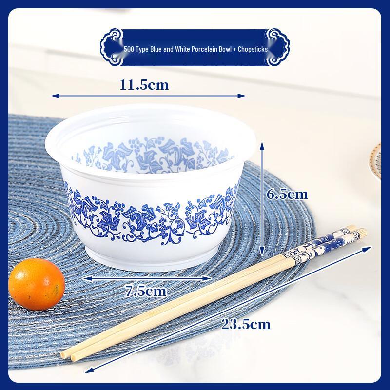 

Одноразовый набор: тарелка и палочки в стиле сине-белого фарфора