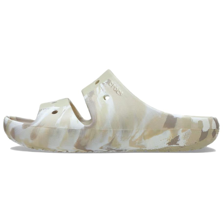 Crocs Classic Marbled Sandal V2 Trendy Comfortable Slide Sandals Unisex sandals Bone Multicolor 211563-2Y3 37-38