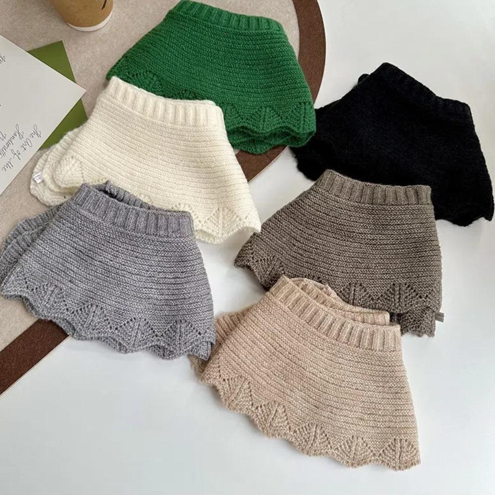 Solid Color Knitting Detachable Collar Laced Up False Collar Decoration Shirt Shawl Wrap