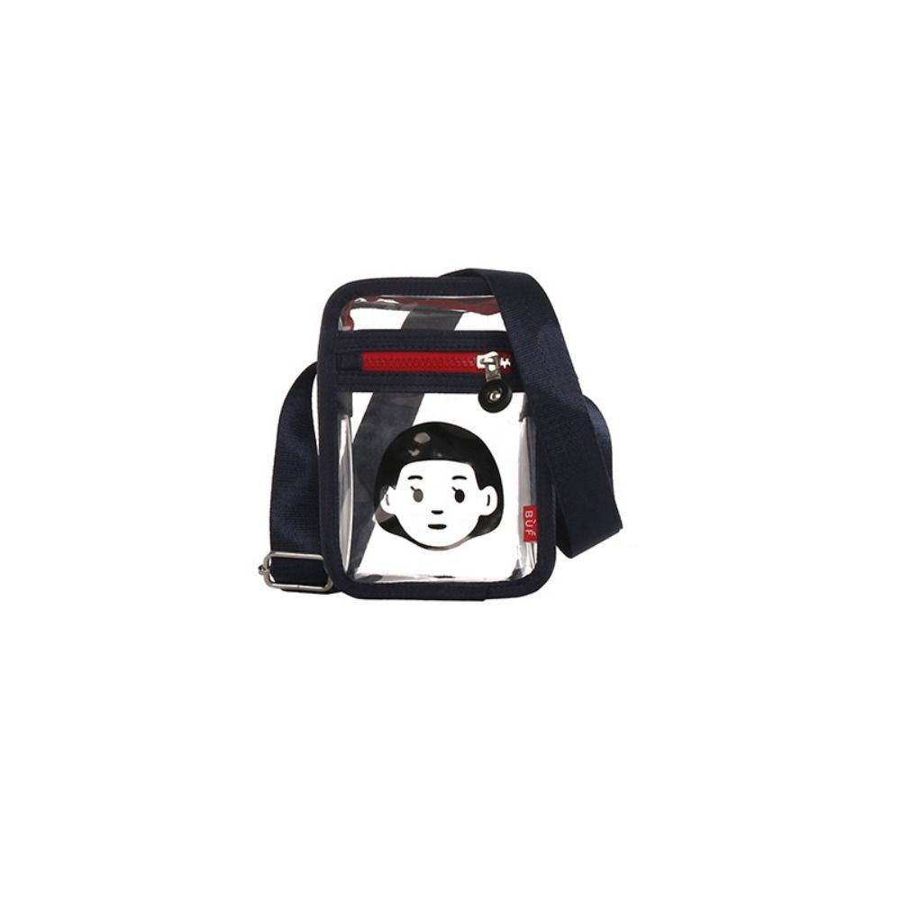 Printed Crossbody Bag Small Square Bag Couple Shoulder Bag Simple PVC Transparent Bag  Shopping