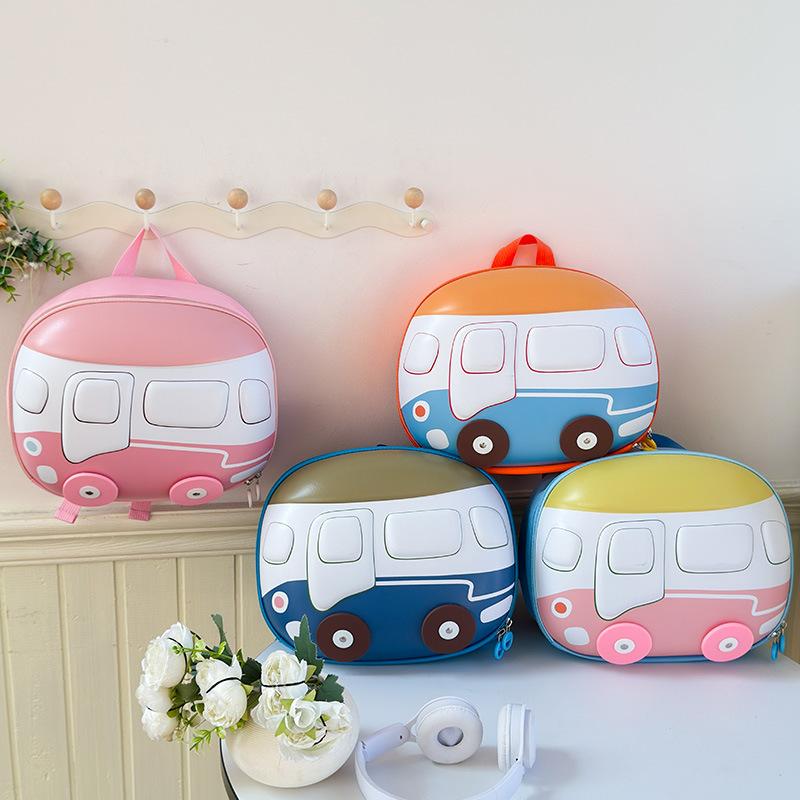 Fashionable Korean-style Kindergarten Schoolbag with A Toy Car, EVA Eggshell, and A Backpack for Boys and Girls