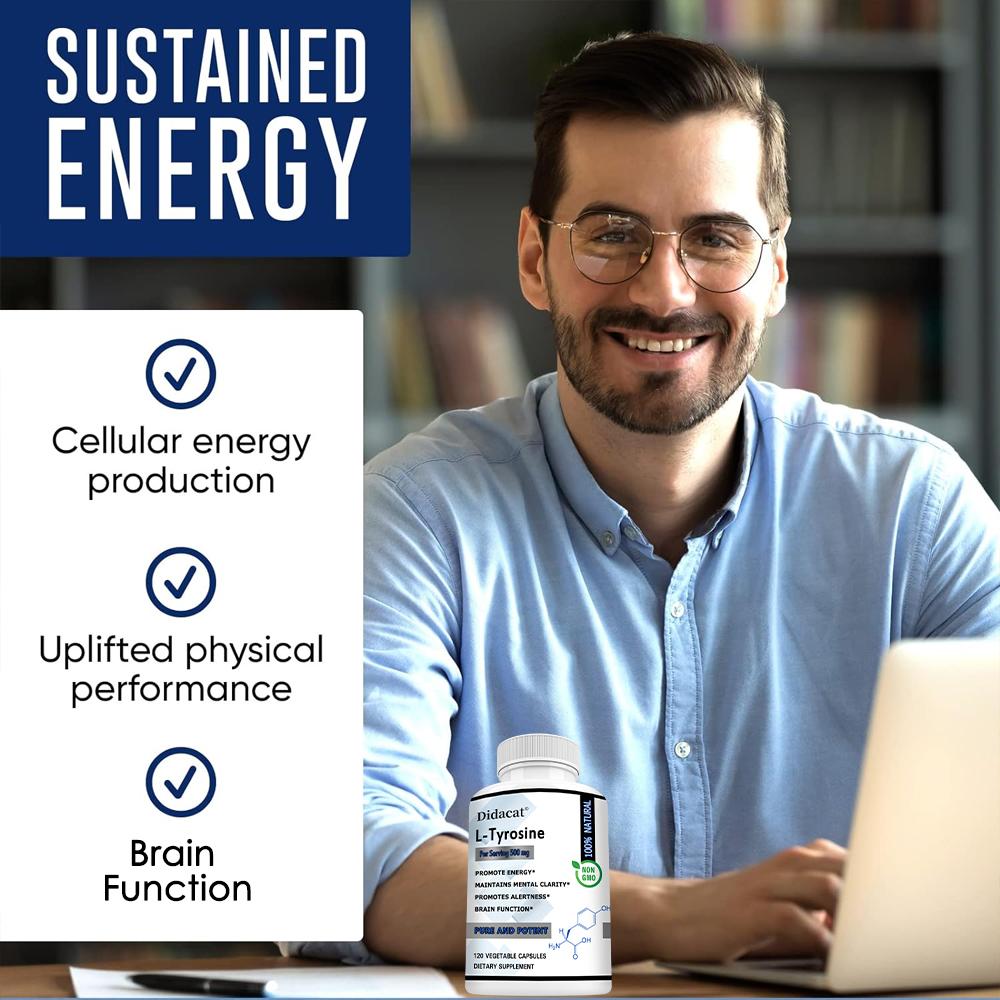 L-Tyrosine enhances brain function and promotes nervous system health 120 capsules
