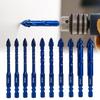 Four-Edged Serrations Drill Bit Set Drilling Tool For Glass Tile and Concrete 6-12mm Multifunction Drill Bit