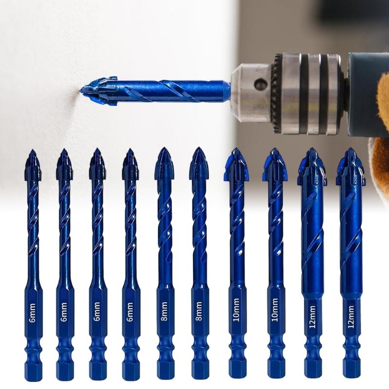 Four-Edged Serrations Drill Bit Set Drilling Tool For Glass Tile and Concrete 6-12mm Multifunction Drill Bit