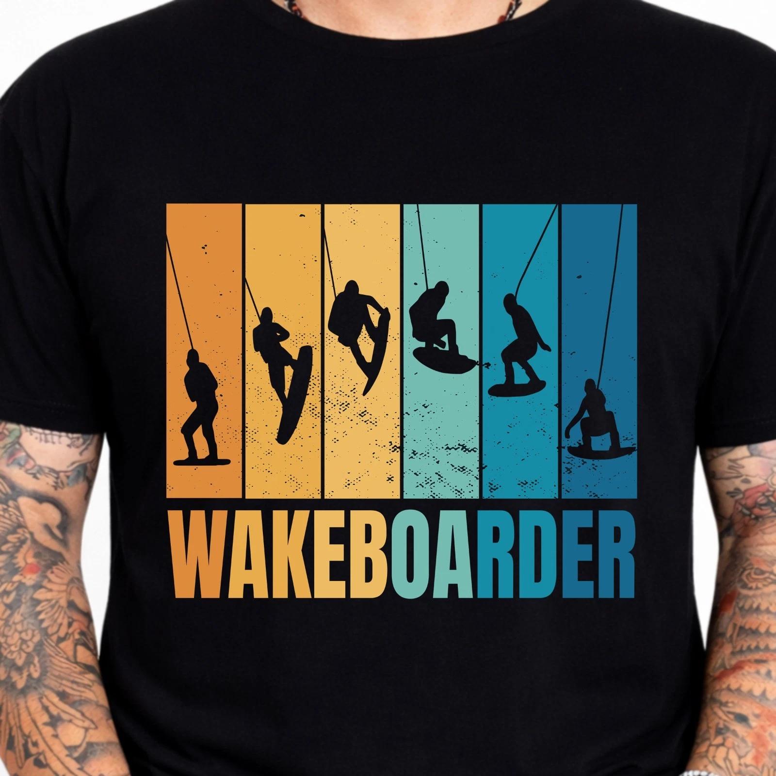 Wakeboarder Wakeboarding Retro Water Sport Lover Lake Life Gift T-Shirt. XS
