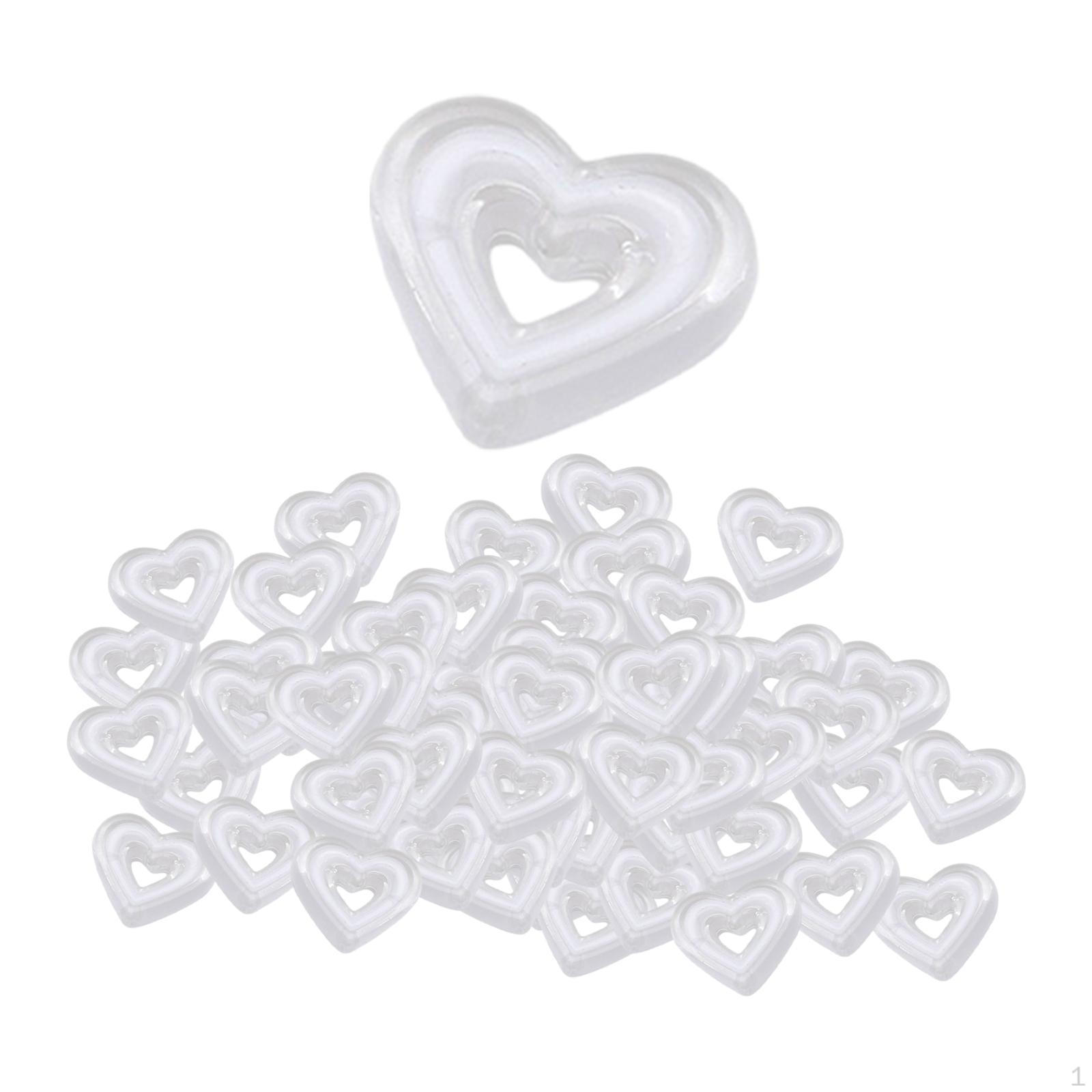 

80 акриловых бусин в форме сердца для поделок, изготовления украшений-разделителей и аксессуаров белый
