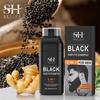 250 ml schwarzes Haarfärbeshampoo, 5-in-1, natürliches Shampoo für schwarzen Bart, sofortiges Ingwershampoo für Männer, Reparatur weißer Haare, Pflege