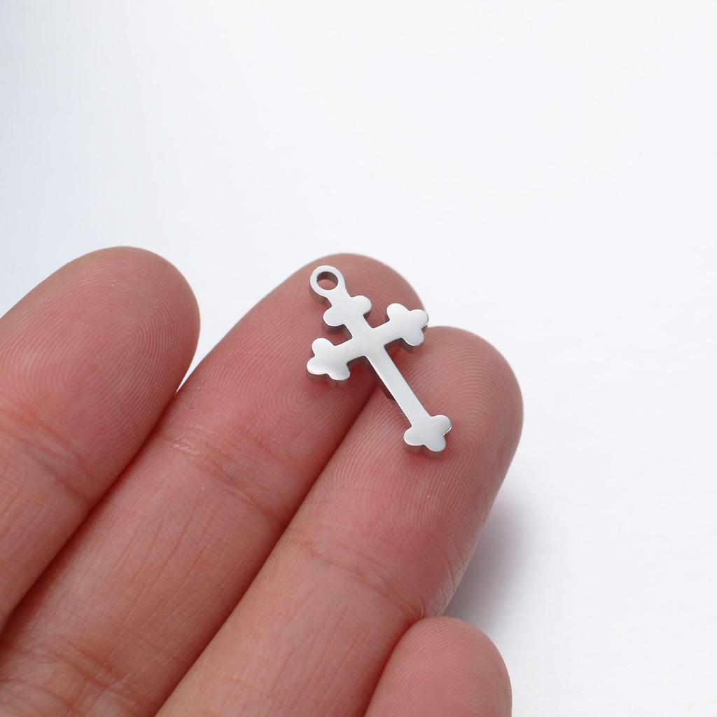 2025 DIY Stainless Steel Cross Pendant Necklace Accessories - 5-Pack