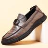 Spring new first-layer sheepskin men's leather shoes genuine leather men's casual shoes breathable Doudou shoes shoes men's shoes single shoes