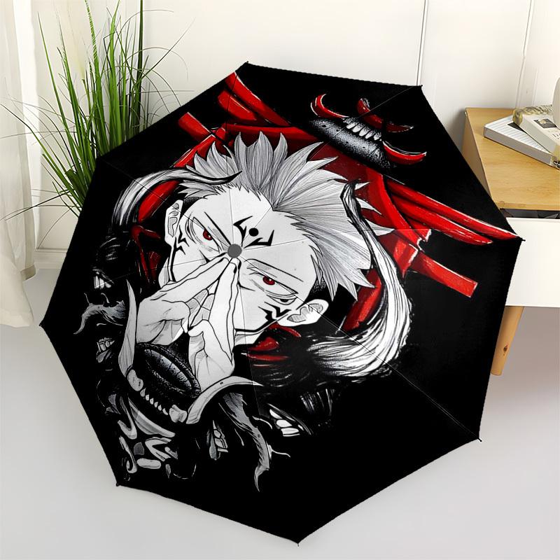 1pc Jujutsu Kaisen Satoru Gojo Inspired Umbrella - Automatic Opening Folding Design, 8-Bone Iron Frame, Outdoor, Perfect Gift for Fans, Travelers, Dai