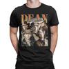 Koszulki Vintage Dean Winchester Supernatural dla Mężczyzn 100% Bawełna Koszulki Vintage z Okrągłym Dekoltem Krótki Rękaw Ubrania Plus Size