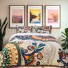 3-Piece Vintage Floral Bohemian Duvet Cover Set - Soft, Indian Mandala Printed Hippie Bedding with 2 Matching Pillowcases