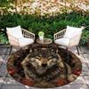 Wolf pattern round rug,Carpet Rug for Living Room Bedroom Playroom ,Non-slip Floor Mat,Holiday Gifts and Birthday Gifts.