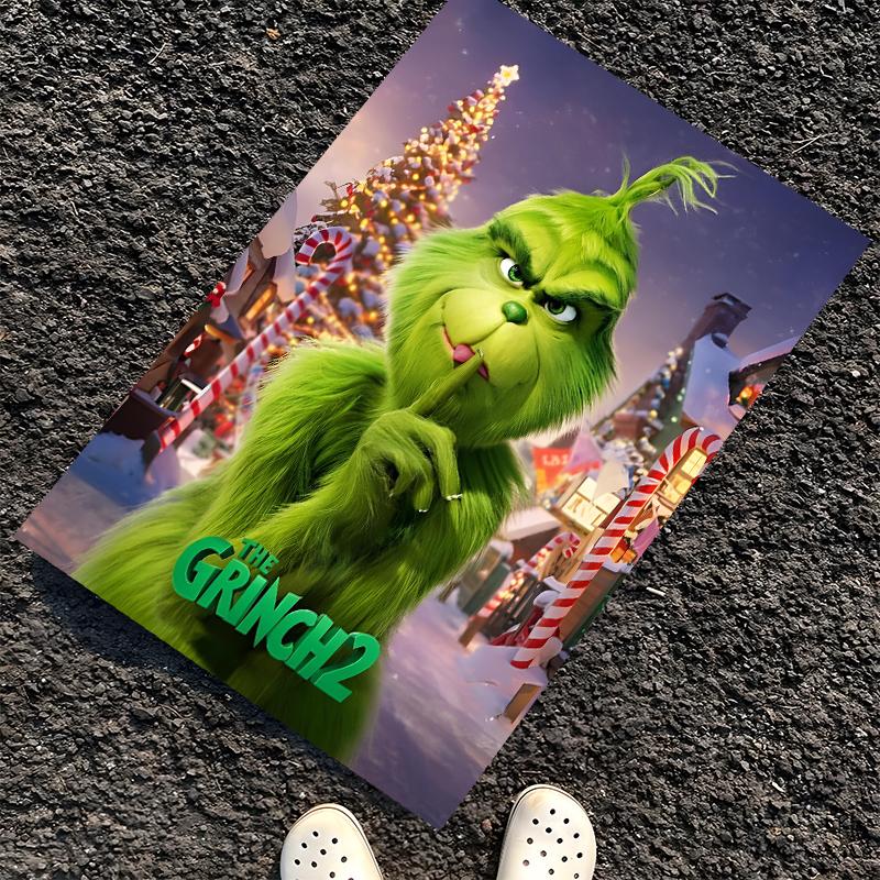 Tapis imprimé Grinch, Tapis pour chaise de bureau Salon Chambre à coucher Décoration de cuisine Cadeaux.