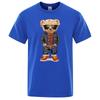 Cowboy Ted Bear With Hands In Pockets Men T Shirts Loose Summer Streetwear Casual Tee Clothes T-Shirts Cotton Breathable Tops