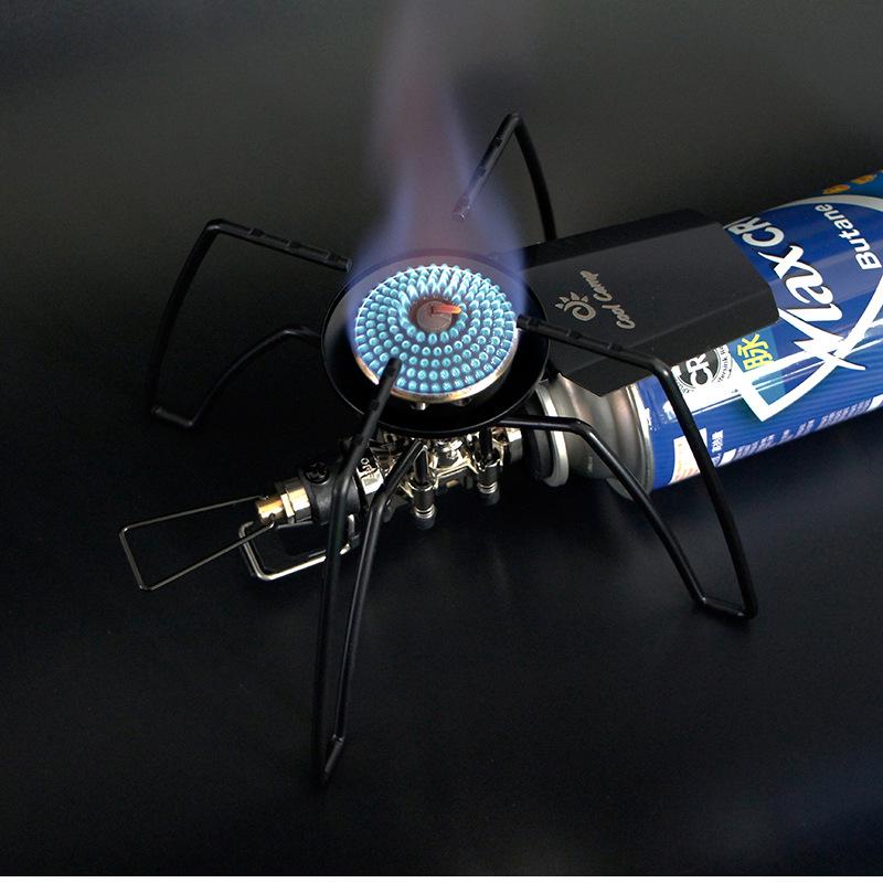 COOLCAMP Portable Folding Camping Stove, Black Spider Cassette Gas Stove for Outdoor Barbecue Cookware
