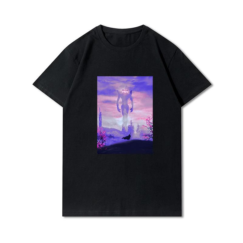 Herre Premium bomull Harajuku T-skjorte Evangelion Asuka Plakat Anime skjorte print T-skjorter Funny Style rundhals bomull T-skjorte Uformelle T-skjorter