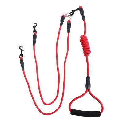 Mit Schaumstoffgriff 2/3/4-Wege Hundeleine Nylon Abnehmbar Zwei Köpfe Hundeleine Verstellbar Langlebig Hundezugseil Outdoor
