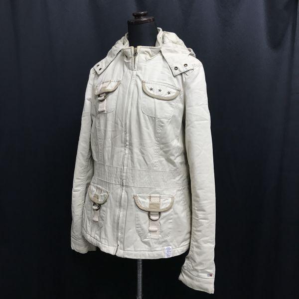 Tommy Hilfiger Hilfiger Denim Abnehmbare Kapuze Gepolsterte Militärjacke Damen M Beige(GEBRAUCHT)