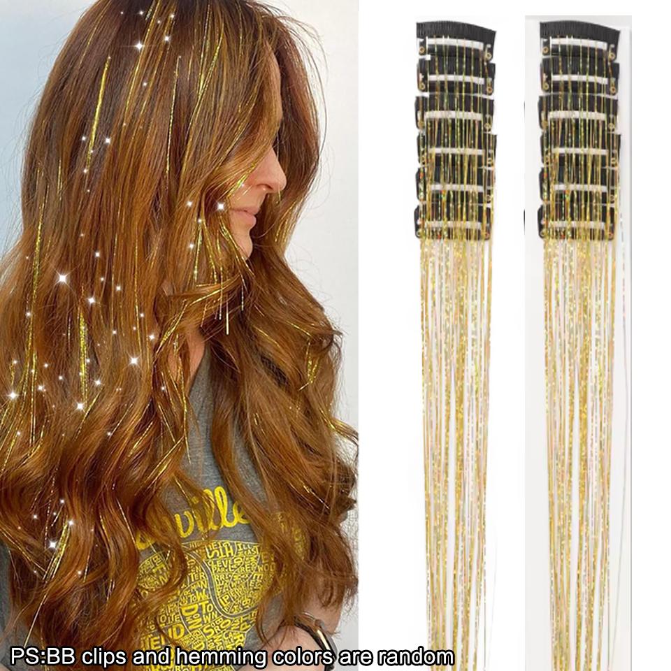 

Синтетические 12 шт. цветные шелковые наращивания волос для женщин, наращивания волос на заколках для женщин, подходят для праздничных мероприятий 50CM