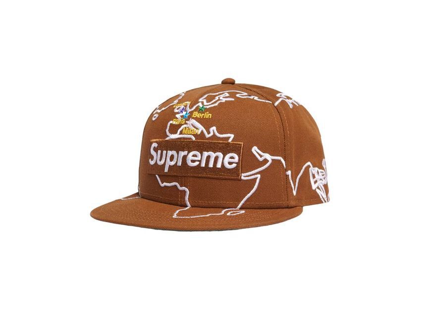 Supreme Worldwide Box Logo New Era Коричневый 7 1/2
