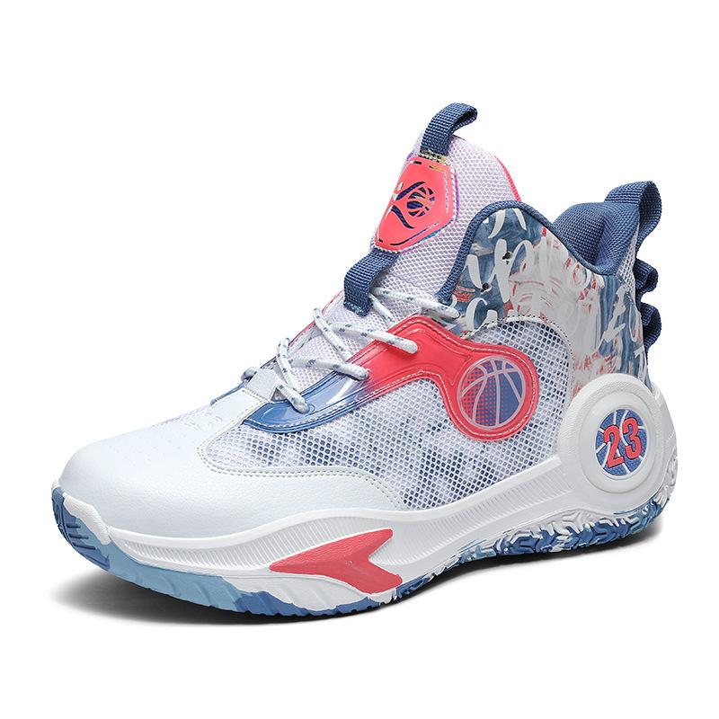 

Обувь Four Seasons Breathable Mesh Tide Shoes Foot Blue Row Sports Casual Couple Shoes со шнуровкой и высоким верхом Actual Combat Slow Shock Basketball Shoes 35