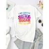 European Size Women's Size Oversized Casual T-Shirt - Bold "Who I Trust Carefully" Letter Print Round Neck Short Sleeve Top, Comfortable Casual Attire