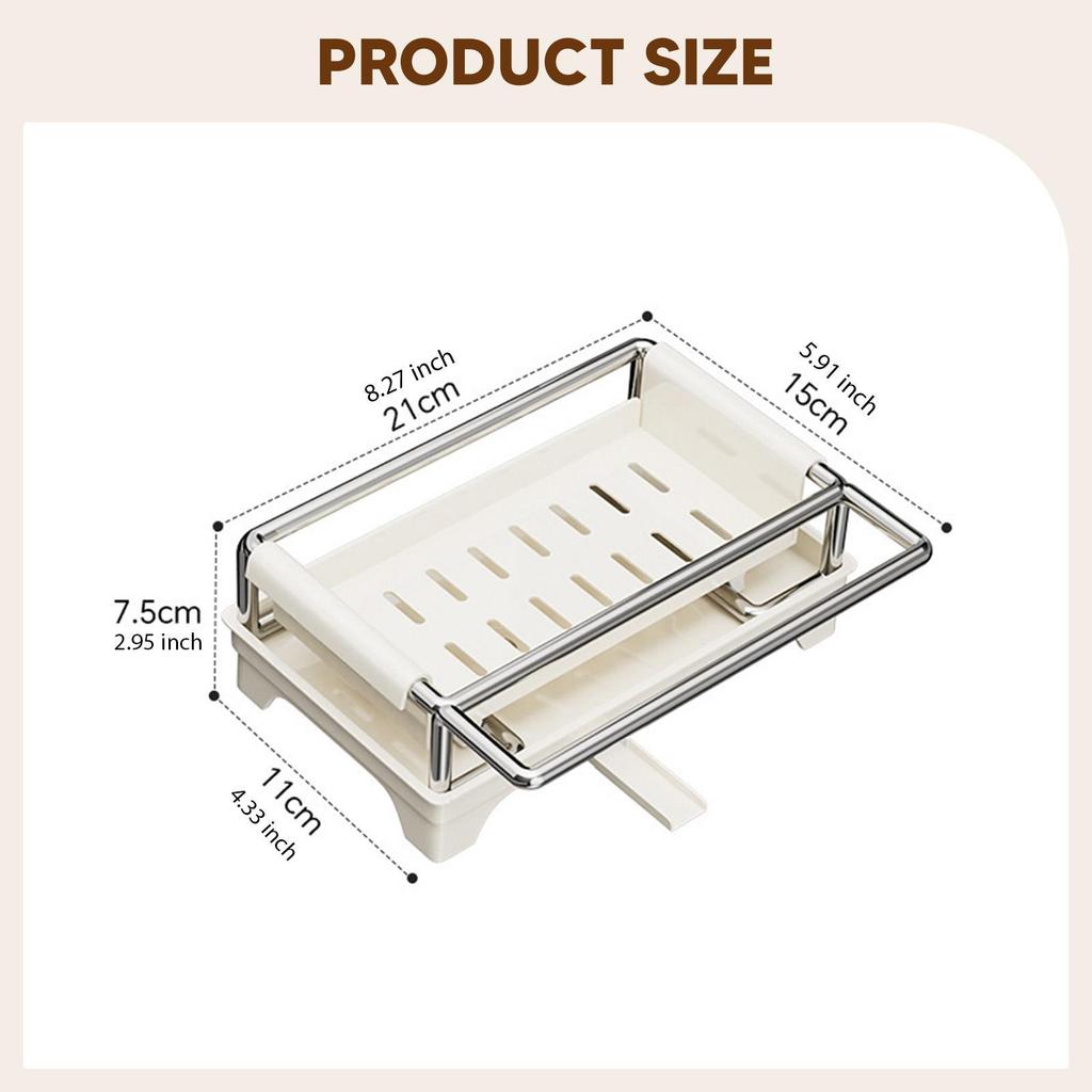 Schwammhalter für Küchenspüle mit Schnellabtropfschale Rostfrei Heimdeko Effizient Abnehmbar Küchenarbeitsplatten-Organizer