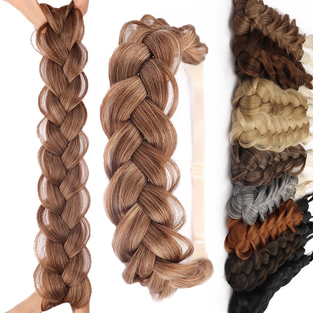 Christmas-Themed Headband Wig, Headband-Style Wig, Hand-Woven Braided Wig, Synthetic Twist Headband Wig for Women, Synthetic Braided Hair Extension