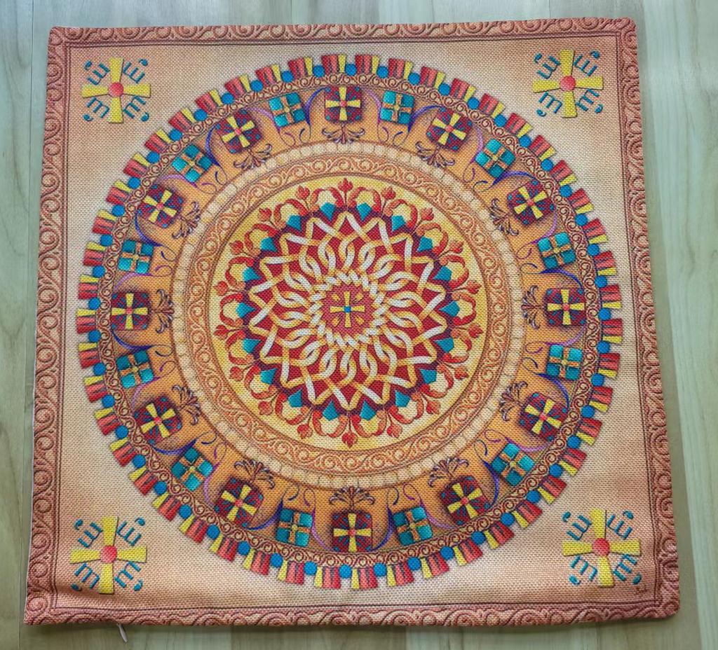 Special Sale Mandala Motif Bohemian Mediterranean Floral Plant Pattern Linen Home Decoration Pillow Case Sofa Cushion Cover Case
