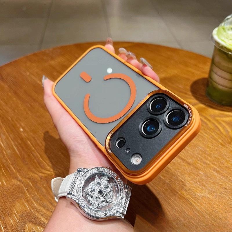Applicable to iPhone17Promax transparent magnetic mobile phone case Apple 16 metal eagle eye lens all-inclusive protective case