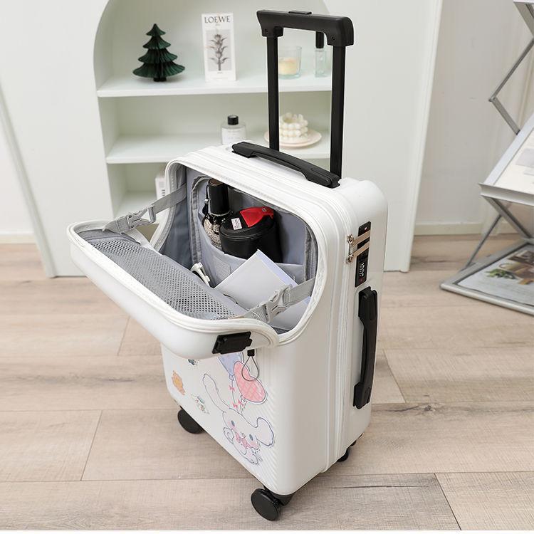 Front Opening Password Carry-On Suitcase for Female Students - Stylish and High-Value