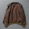Chinese Size Classic A2 Genuine Horsehide Flight Suit Jacket Aviator Coats Genuine Leather Jacket Men Motorcycle Jackets Autumn