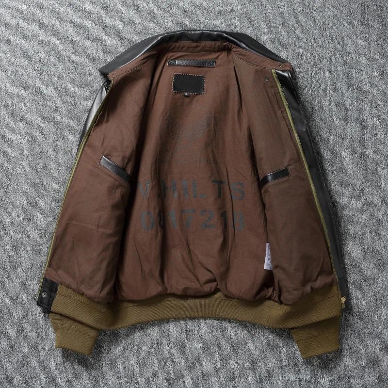 Chinese Size Classic A2 Genuine Horsehide Flight Suit Jacket Aviator Coats Genuine Leather Jacket Men Motorcycle Jackets Autumn