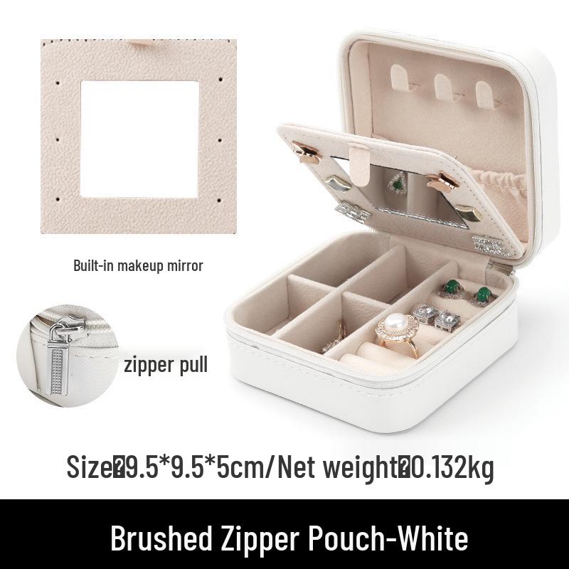 Cutie de bijuterii din catifea cu fermoar: Depozitare portabilă pentru coliere, brățări, inele și cercei