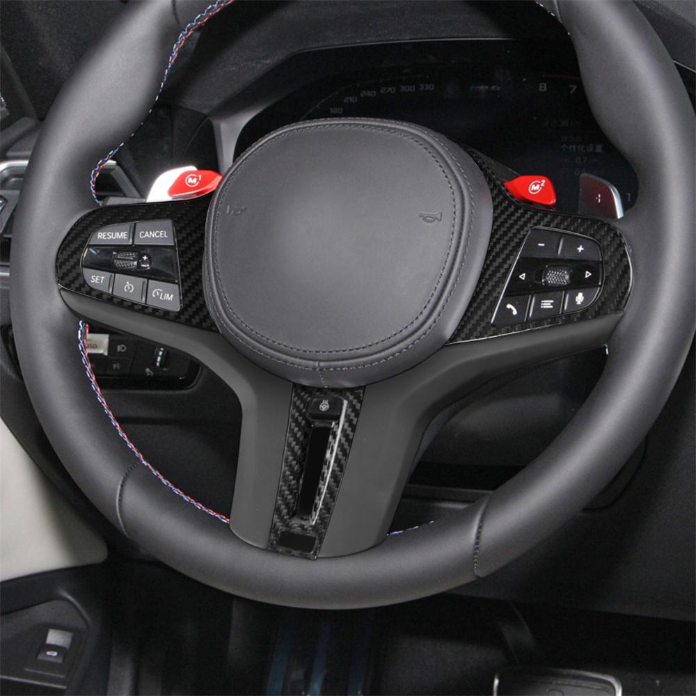Carbon Fiber Steering Wheel Trim Cover with Heated Hole For BMW M2 M3 M4 G80 G82