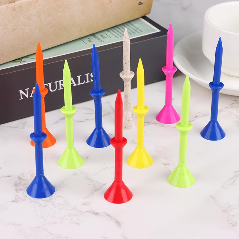 10 Stück 83 mm Golf Nagel Ball Tee Weinglas mit Stütze Kunststoff Golf Reduziert Reibung Seitenspin Tee für Golfübungen