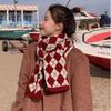 Winter Knitted Plaid Scarf Warm Shawl Wrap Fashion Cashmere Scarves  Women