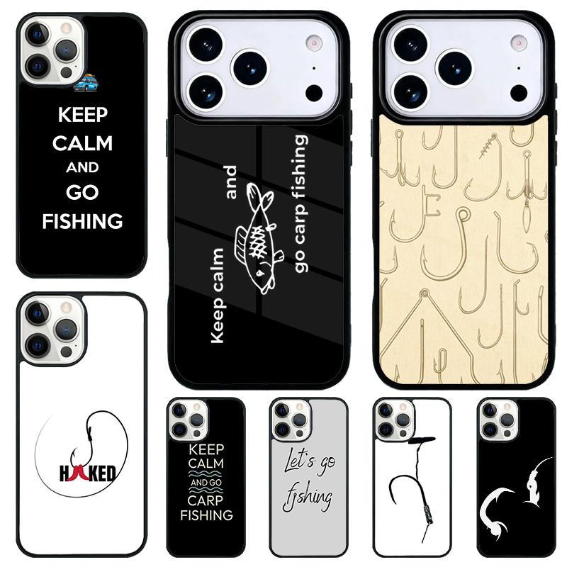 Angling Go Fishing Quotes Soft Phone Case for iPhone 17 Air 16 15 11 12 14 13 Pro Max Shockproof Cover