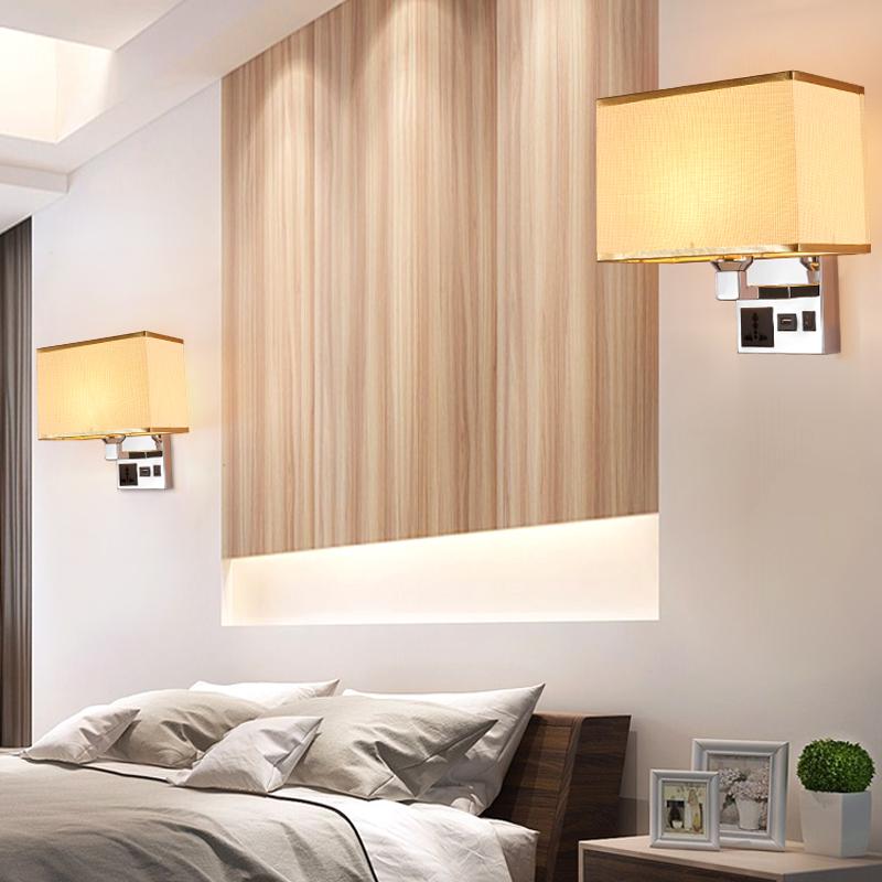 USB Plug Interface Charging Wall Lamp Creative Bedroom with Plug Bedside Led Wall Lamp Hotel Bedside Lamp