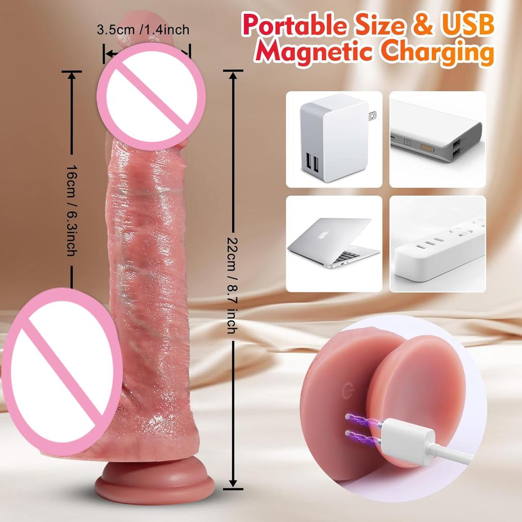 Thrusting Dildo Telescopic Vibration Realistic Penis G-Spot Vagina Massager Vibrator Sex Toy for Women Penetration Masturbator