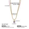 European & American Double-Layer Gray Purple Pearl Necklace, Titanium Steel, Colorfast, 18K Women's Luxury Layered Commuting Accessory