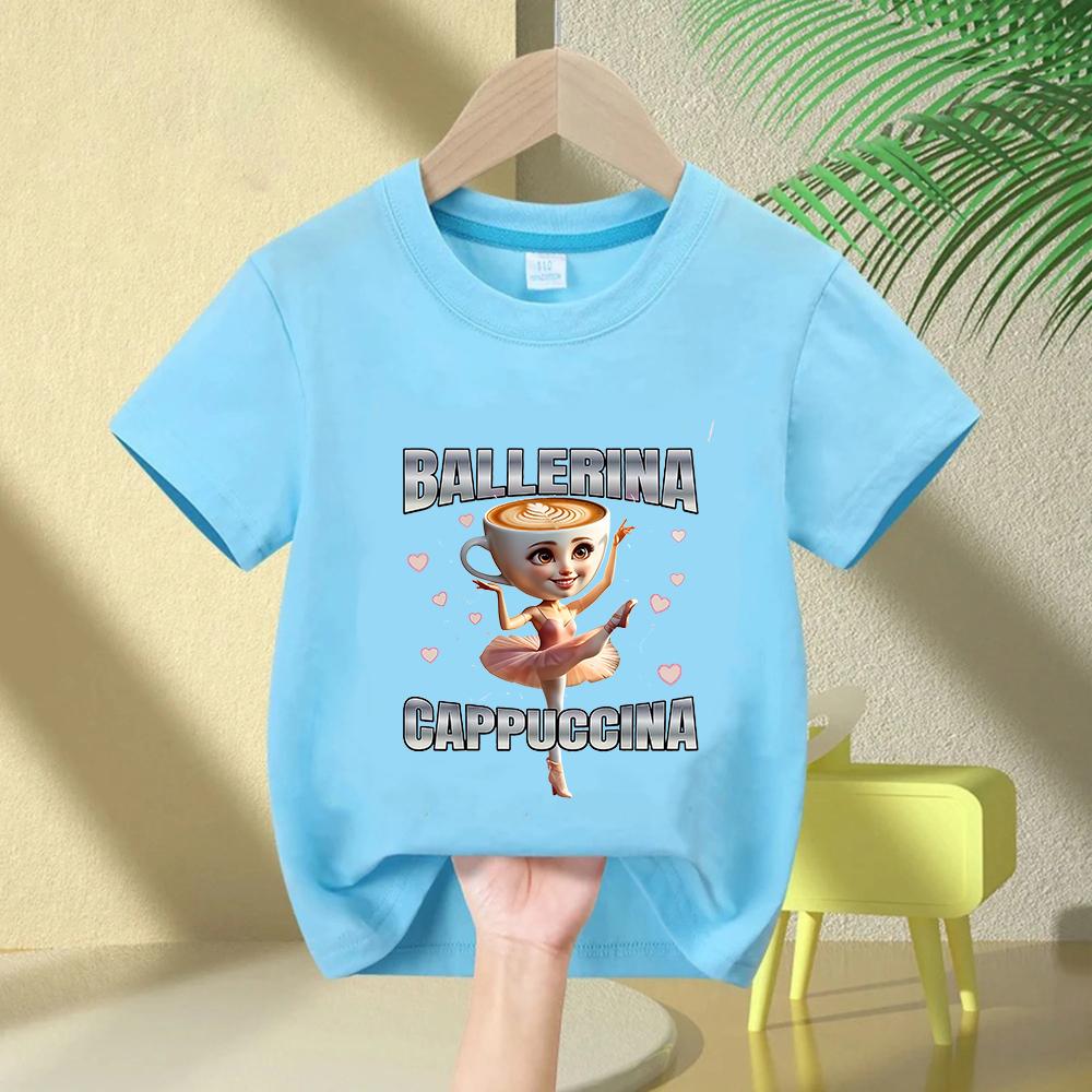 Cute Ballet Dancer Print Capuchina Ballerina Lightweight Breathable Spring Summer Outdoor Playwear for Kids